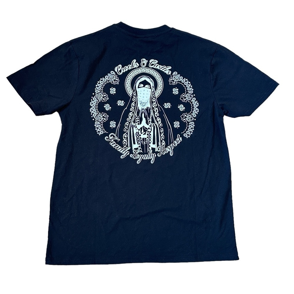 NWT Crooks & Castles Paisley Family Loyalty And Respect Tee in Black